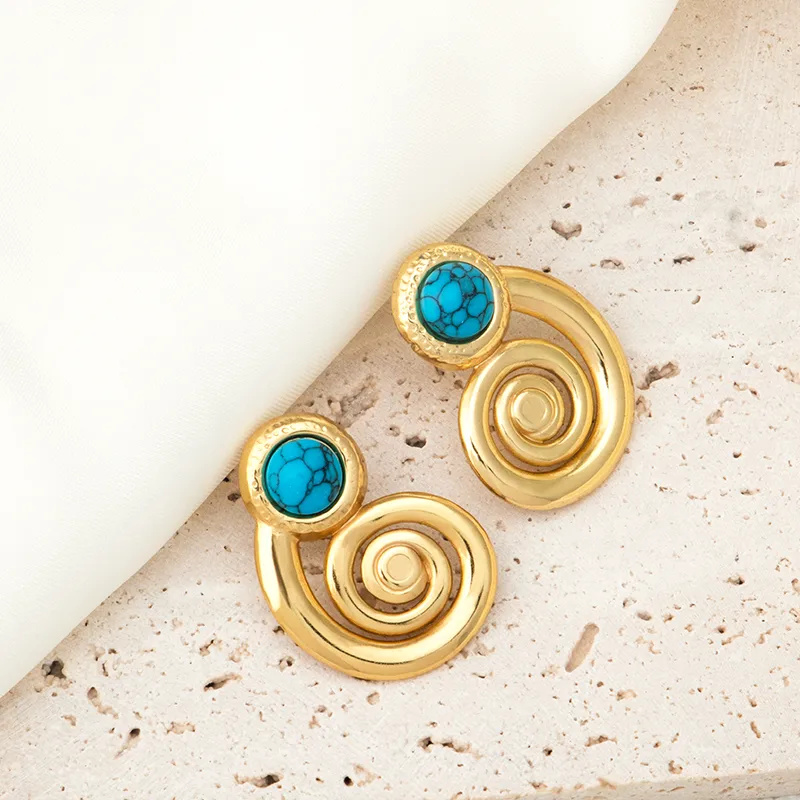 1 Par Color Sólido Romántico Playa Acero Titanio Pendientes display picture 3