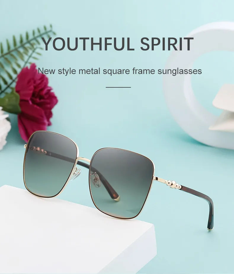 Cuadrado Estilo Vintage Estilo Clásico Geométrico Ordenador Personal Fotograma Completo Gafas De Sol Mujer display picture 1