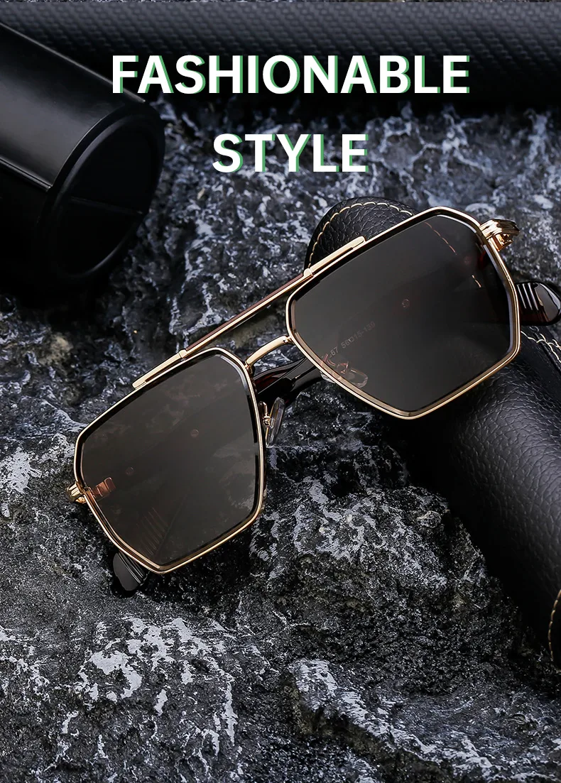 Carré Style Vintage Style Classique Géométrique Pc Plein Cadre Hommes De Lunettes De Soleil display picture 2
