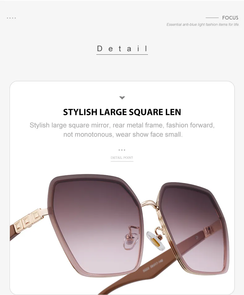 Carré Style Vintage Style Classique Géométrique Pc Plein Cadre Femmes De Lunettes De Soleil display picture 11