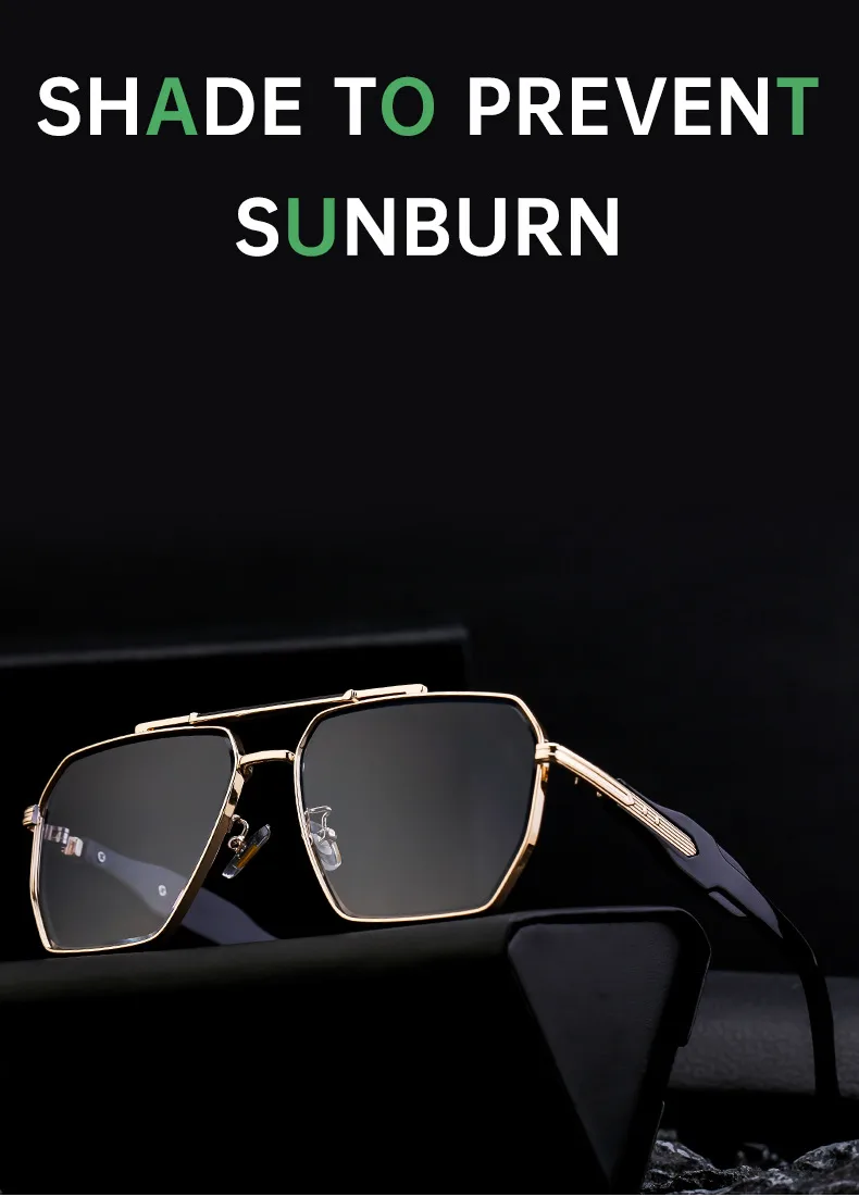 Carré Style Vintage Style Classique Géométrique Pc Plein Cadre Hommes De Lunettes De Soleil display picture 3