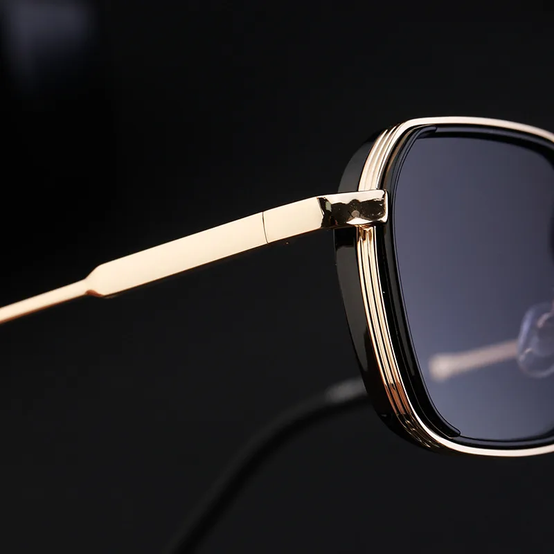 Carré Rétro Style Classique Géométrique Pc Plein Cadre Hommes De Lunettes De Soleil display picture 8