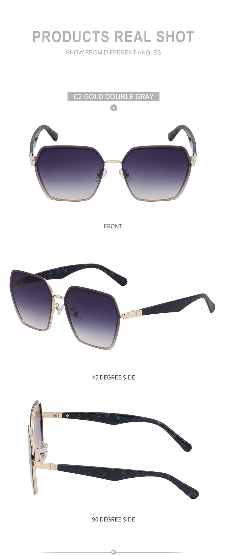 Carré Style Vintage Style Classique Géométrique Pc Plein Cadre Femmes De Lunettes De Soleil display picture 17