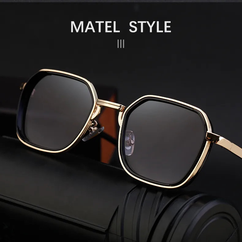 Cuadrado Retro Estilo Clásico Geométrico Ordenador Personal Fotograma Completo Gafas De Sol Hombre display picture 9