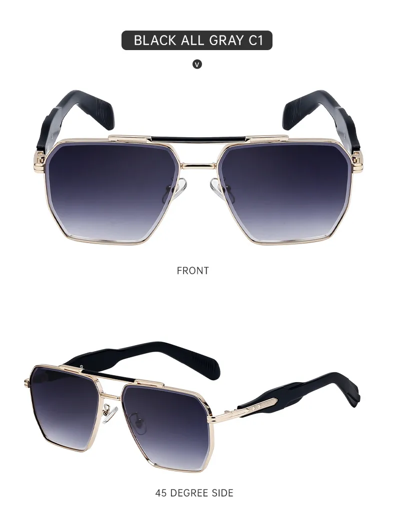 Carré Style Vintage Style Classique Géométrique Pc Plein Cadre Hommes De Lunettes De Soleil display picture 12