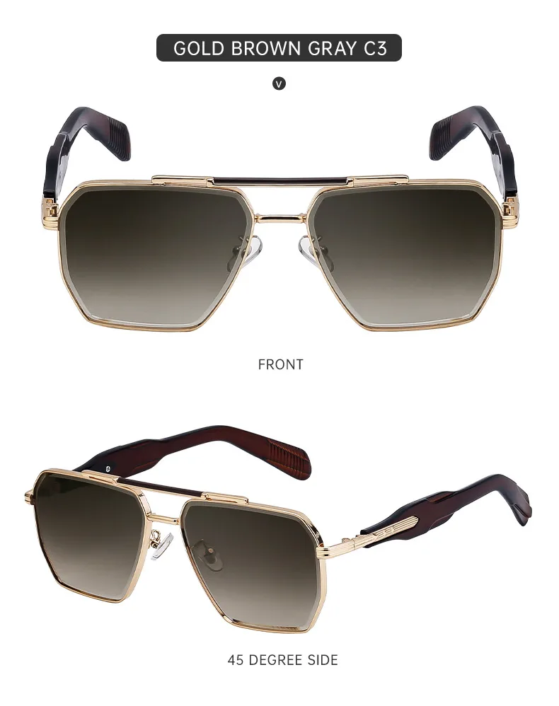 Cuadrado Estilo Vintage Estilo Clásico Geométrico Ordenador Personal Fotograma Completo Gafas De Sol Hombre display picture 13