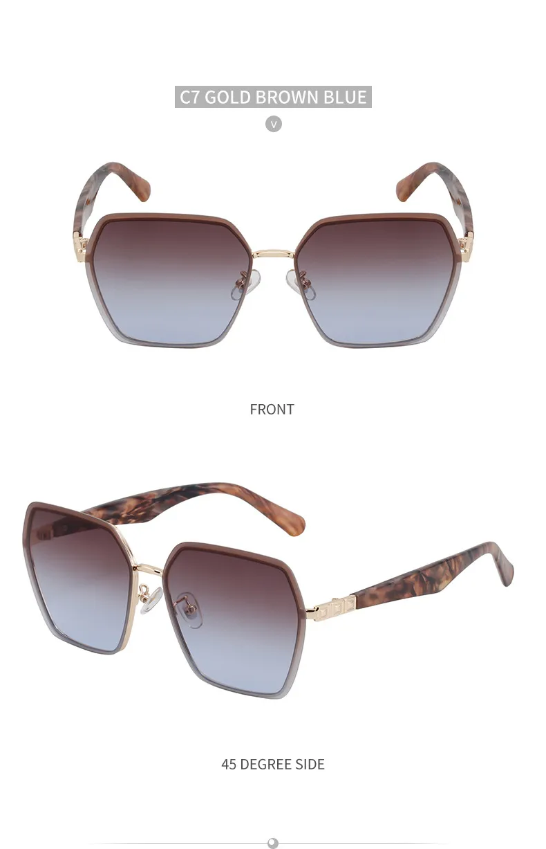 Carré Style Vintage Style Classique Géométrique Pc Plein Cadre Femmes De Lunettes De Soleil display picture 21