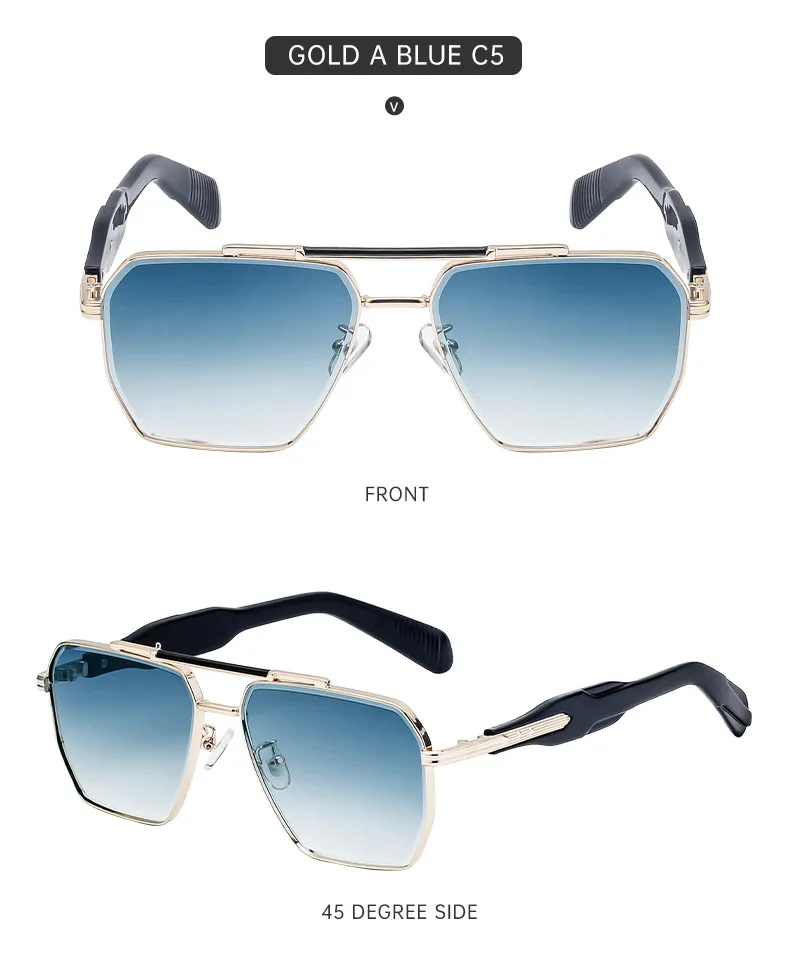 Cuadrado Estilo Vintage Estilo Clásico Geométrico Ordenador Personal Fotograma Completo Gafas De Sol Hombre display picture 15