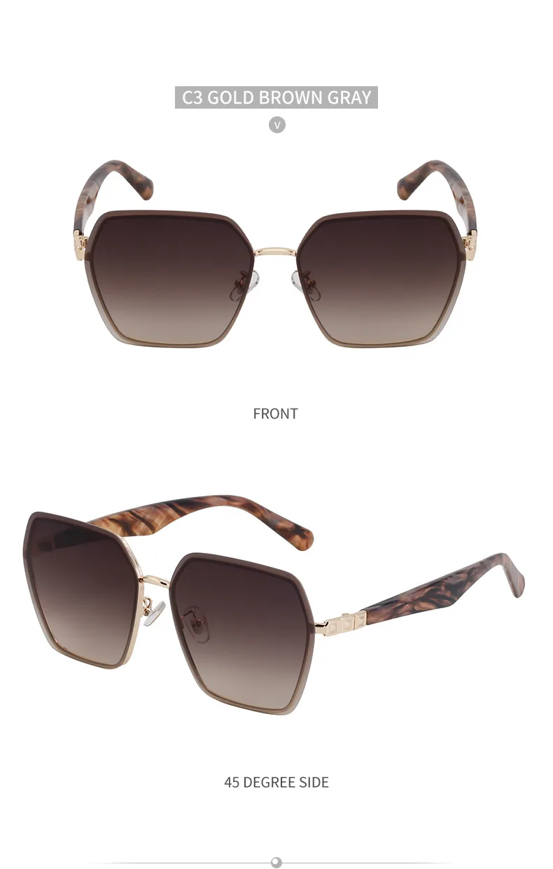 Carré Style Vintage Style Classique Géométrique Pc Plein Cadre Femmes De Lunettes De Soleil display picture 22