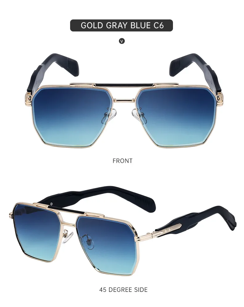 Cuadrado Estilo Vintage Estilo Clásico Geométrico Ordenador Personal Fotograma Completo Gafas De Sol Hombre display picture 16