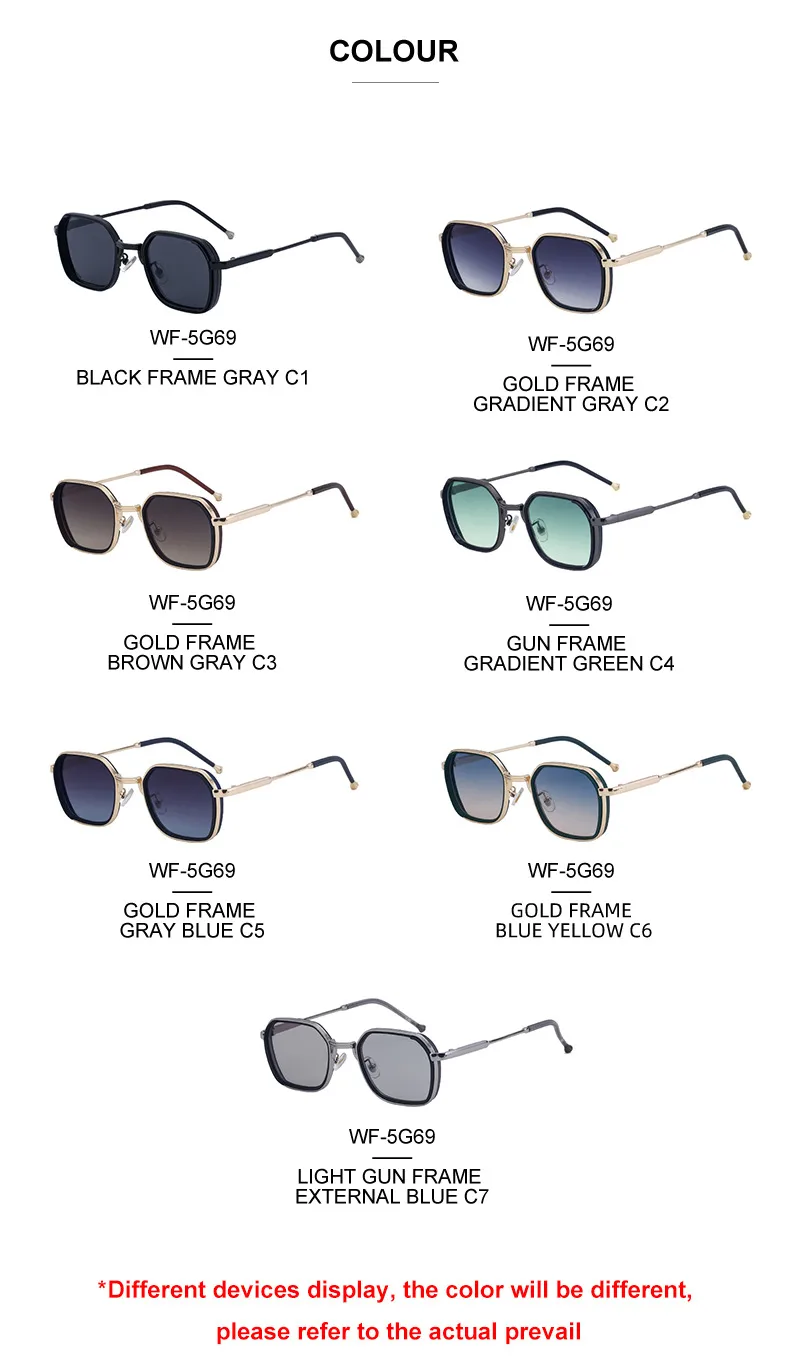 Cuadrado Retro Estilo Clásico Geométrico Ordenador Personal Fotograma Completo Gafas De Sol Hombre display picture 15