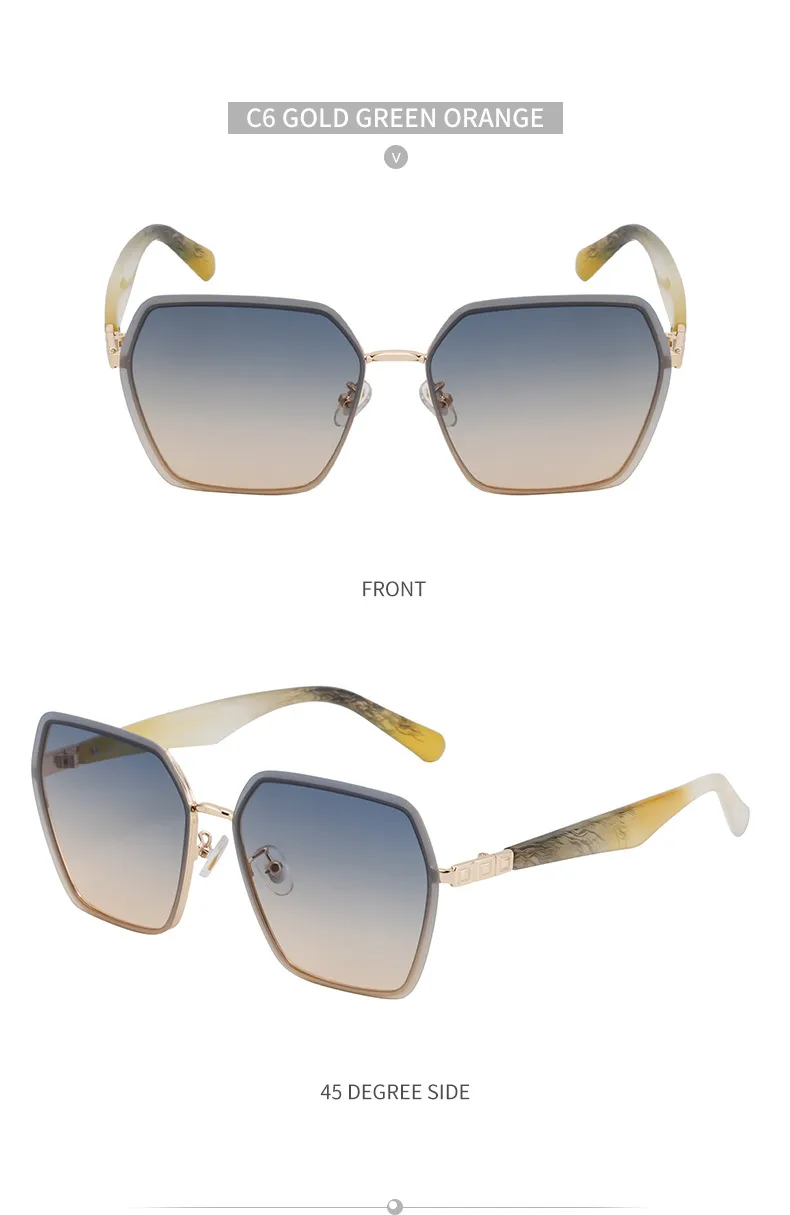 Carré Style Vintage Style Classique Géométrique Pc Plein Cadre Femmes De Lunettes De Soleil display picture 23