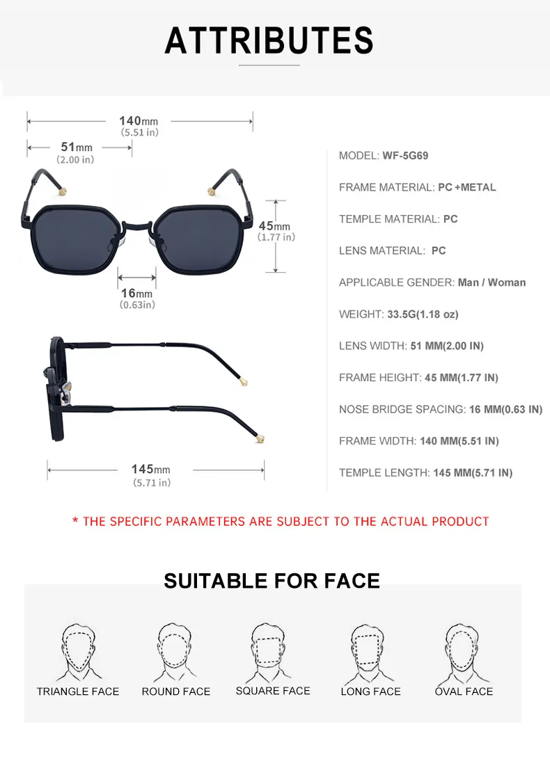 Square Retro Classic Style Geometric Pc Full Frame Men's Sunglasses display picture 16