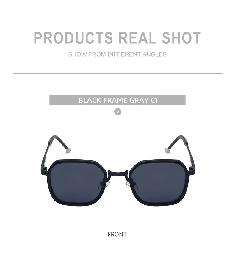 Cuadrado Retro Estilo Clásico Geométrico Ordenador Personal Fotograma Completo Gafas De Sol Hombre display picture 17