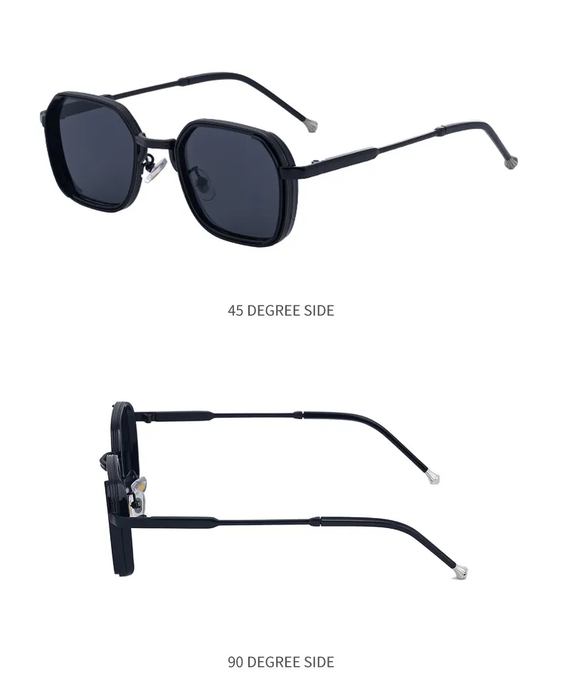Carré Rétro Style Classique Géométrique Pc Plein Cadre Hommes De Lunettes De Soleil display picture 18