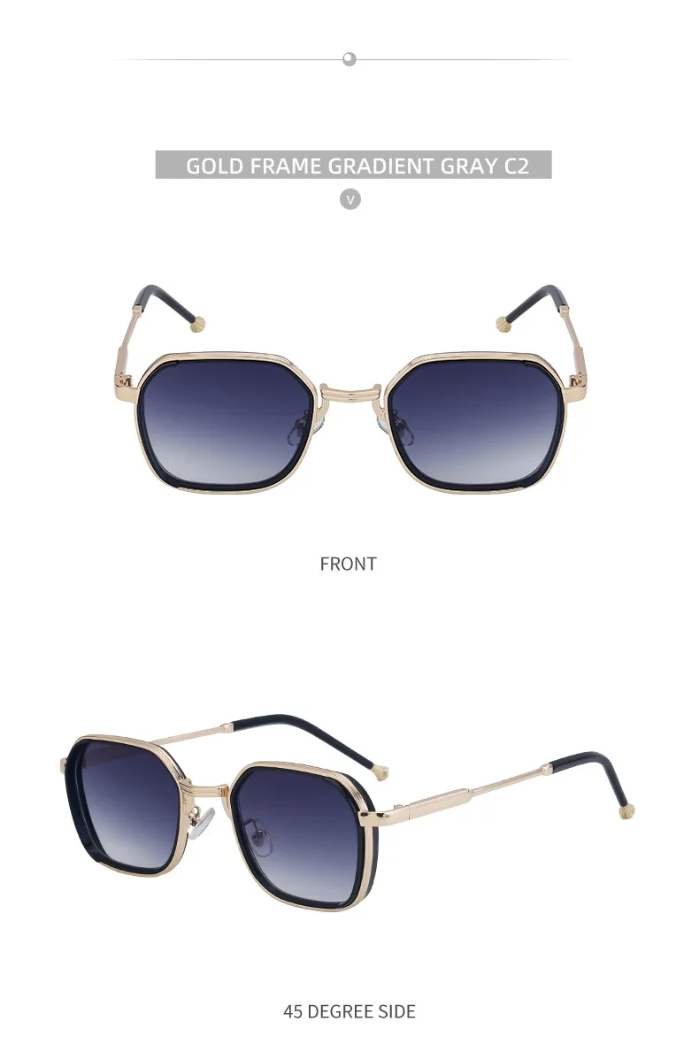 Square Retro Classic Style Geometric Pc Full Frame Men's Sunglasses display picture 19