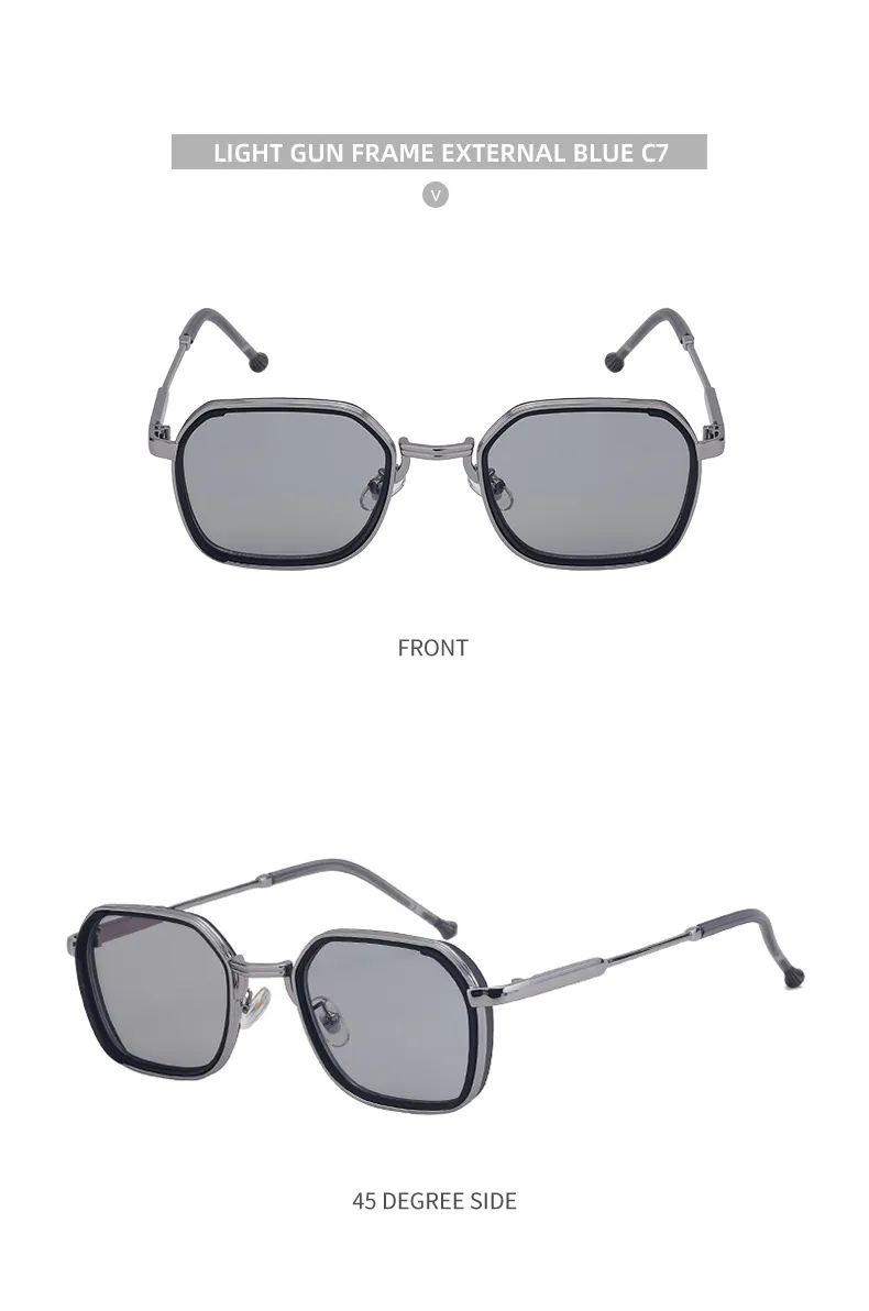 Cuadrado Retro Estilo Clásico Geométrico Ordenador Personal Fotograma Completo Gafas De Sol Hombre display picture 24
