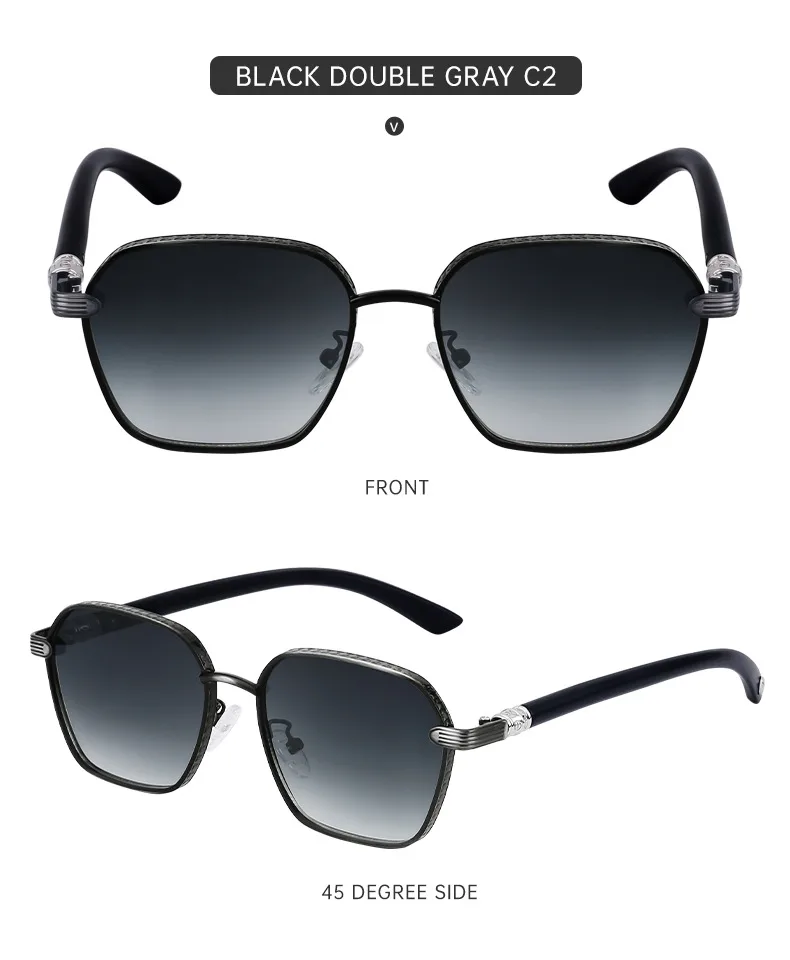 Square Vacation Classic Style Solid Color Pc Full Frame Men's Sunglasses display picture 1