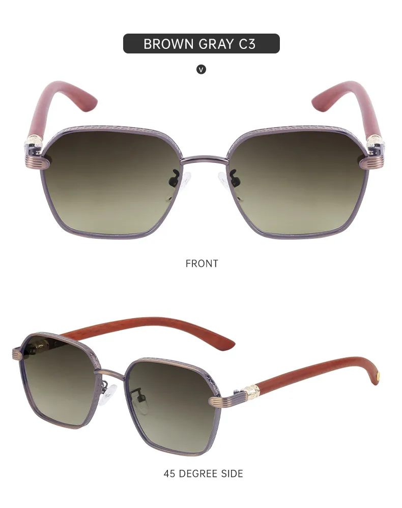 Carré Vacances Style Classique Couleur Unie Pc Plein Cadre Hommes De Lunettes De Soleil display picture 2