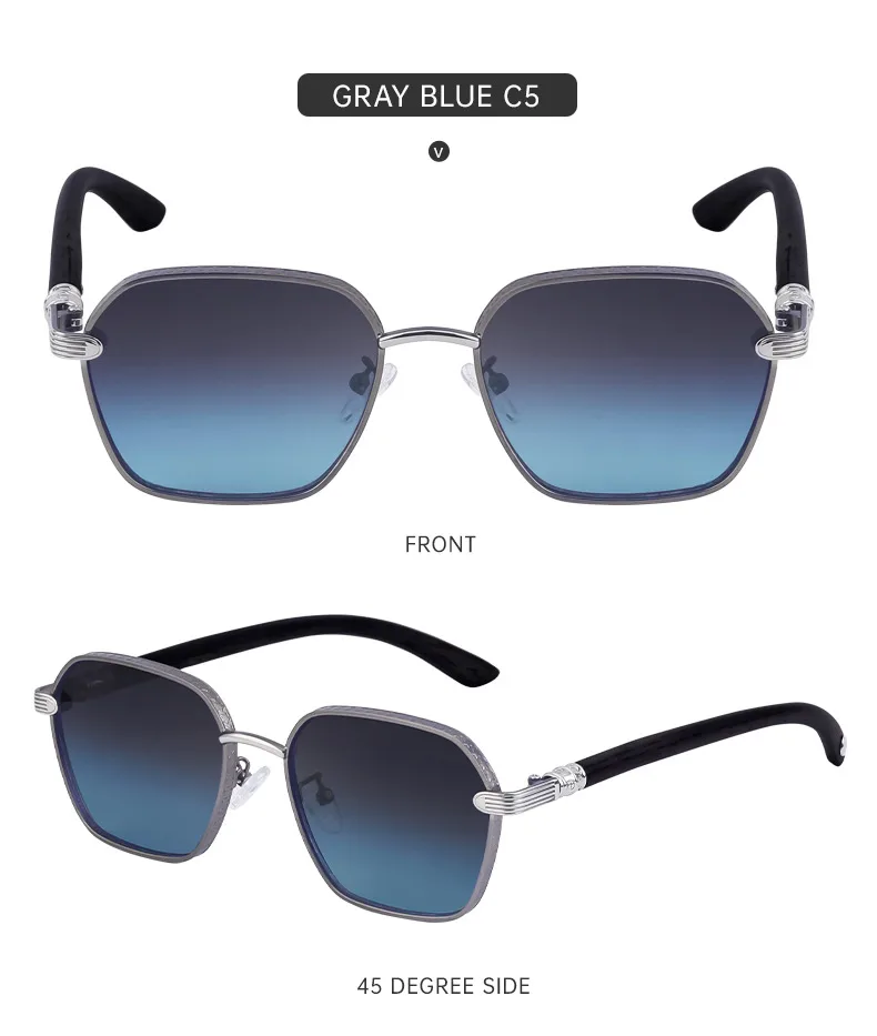 Carré Vacances Style Classique Couleur Unie Pc Plein Cadre Hommes De Lunettes De Soleil display picture 4