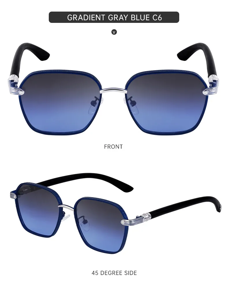 Square Vacation Classic Style Solid Color Pc Full Frame Men's Sunglasses display picture 5