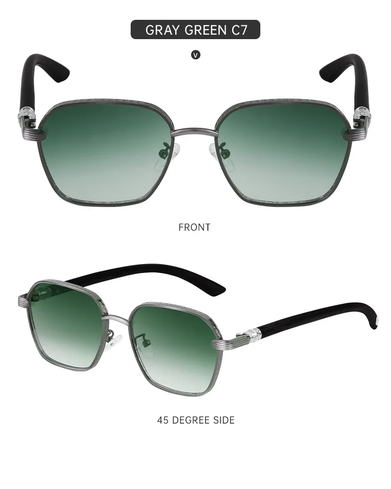 Square Vacation Classic Style Solid Color Pc Full Frame Men's Sunglasses display picture 6