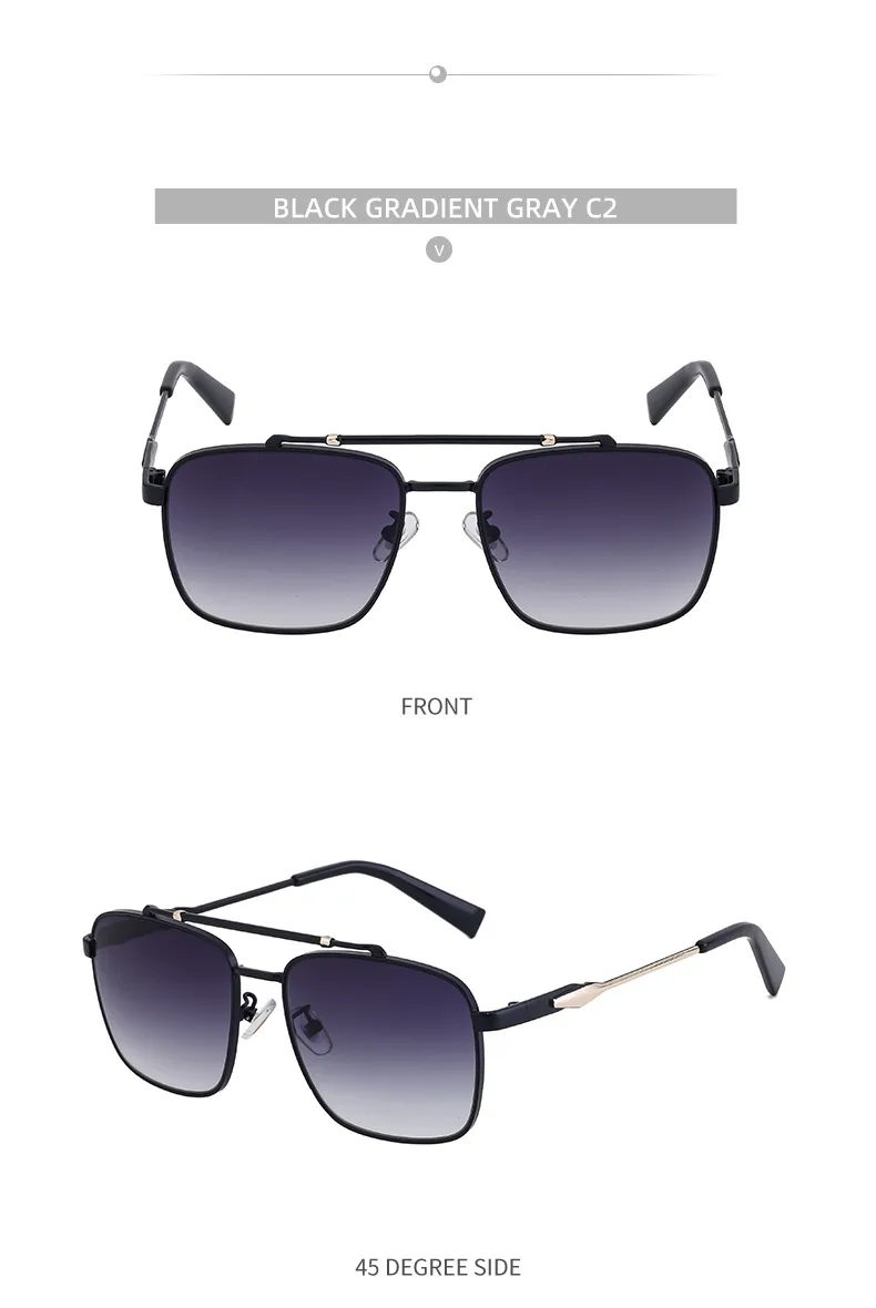 Square Vacation Classic Style Solid Color Pc Full Frame Men's Sunglasses display picture 2