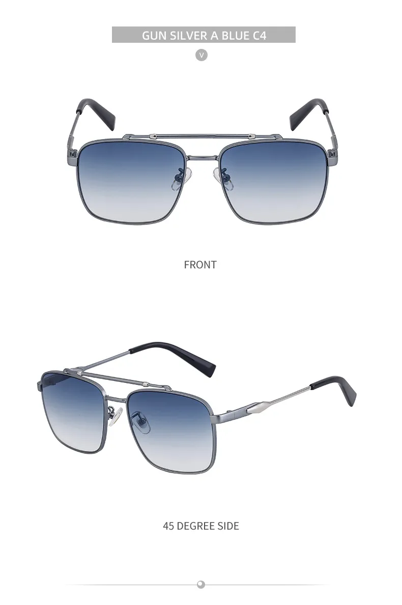 Square Vacation Classic Style Solid Color Pc Full Frame Men's Sunglasses display picture 4