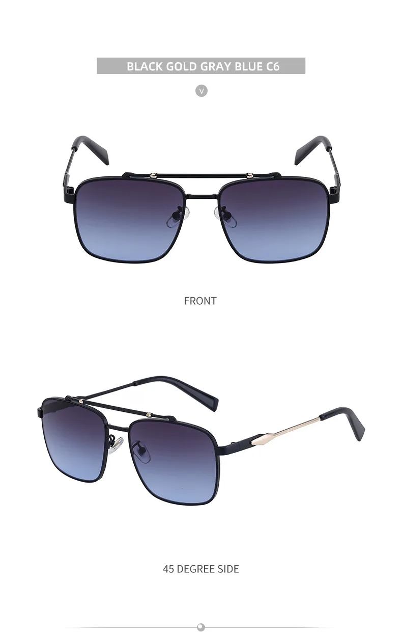 Square Vacation Classic Style Solid Color Pc Full Frame Men's Sunglasses display picture 6