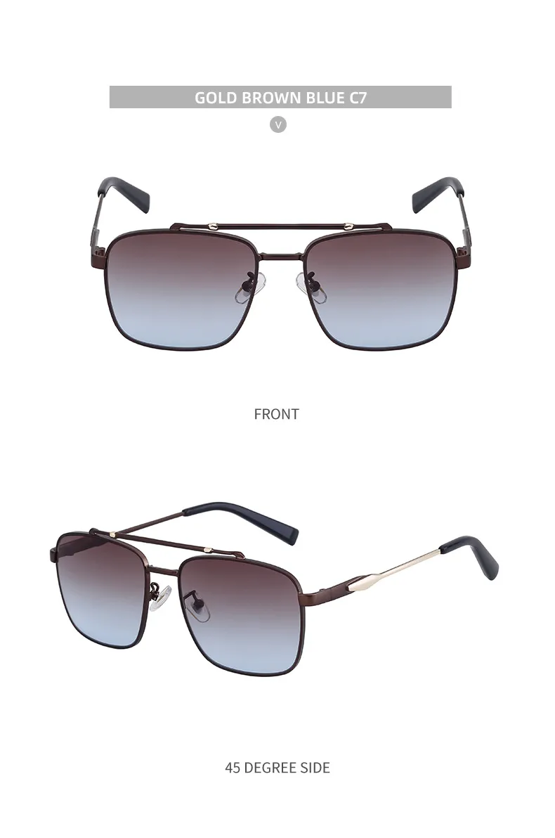 Square Vacation Classic Style Solid Color Pc Full Frame Men's Sunglasses display picture 7