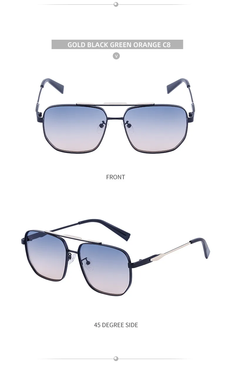 Square Vacation Classic Style Solid Color Pc Full Frame Men's Sunglasses display picture 8