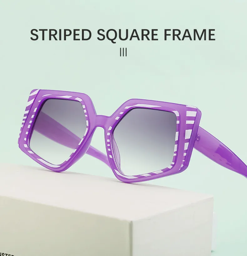 Square Vacation Solid Color Tinted Lenses Full Frame Women's Sunglasses display picture 1