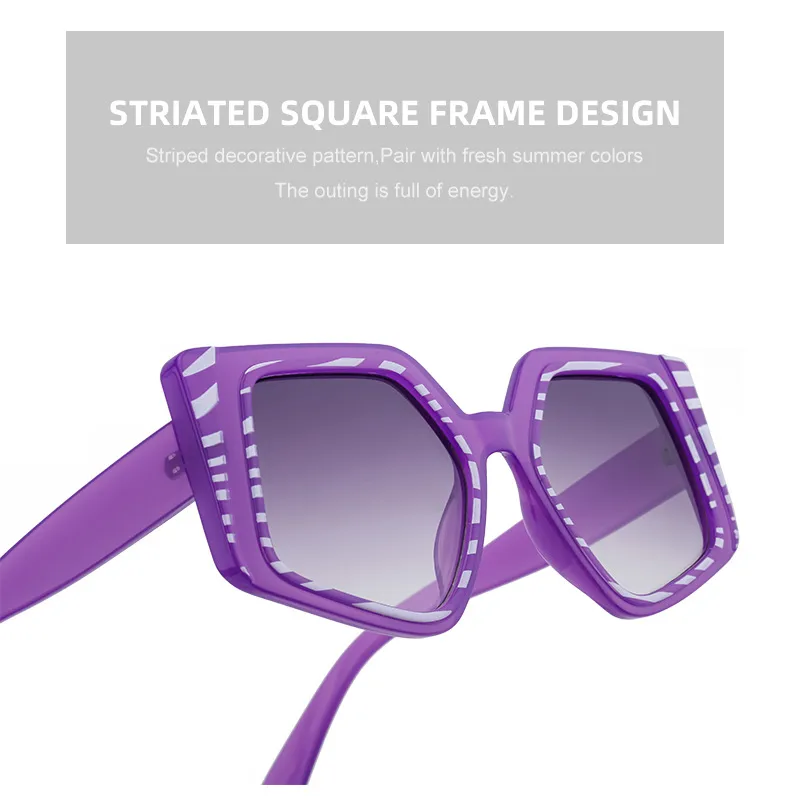 Square Vacation Solid Color Tinted Lenses Full Frame Women's Sunglasses display picture 2