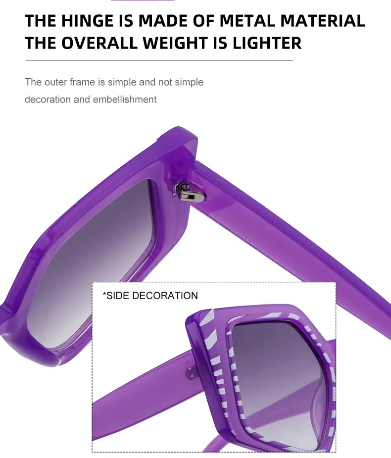 Square Vacation Solid Color Tinted Lenses Full Frame Women's Sunglasses display picture 4