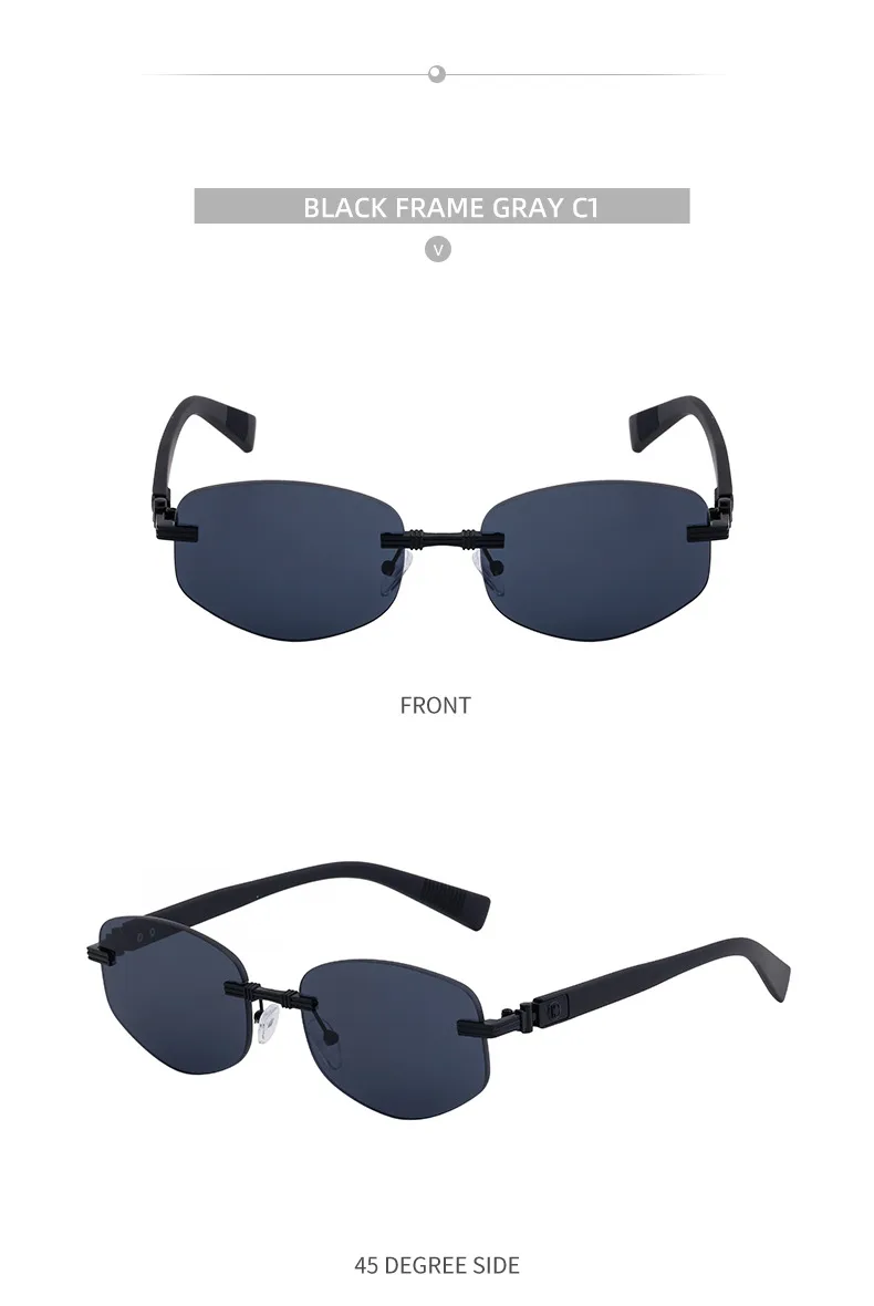 Square Roman Style Solid Color Pc Frameless Men's Sunglasses display picture 2