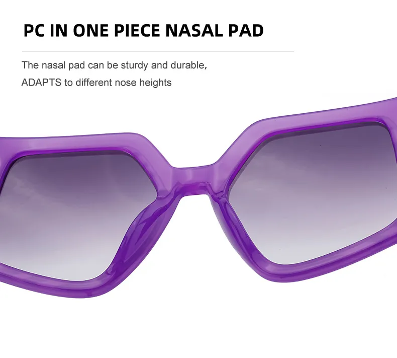 Square Vacation Solid Color Tinted Lenses Full Frame Women's Sunglasses display picture 5