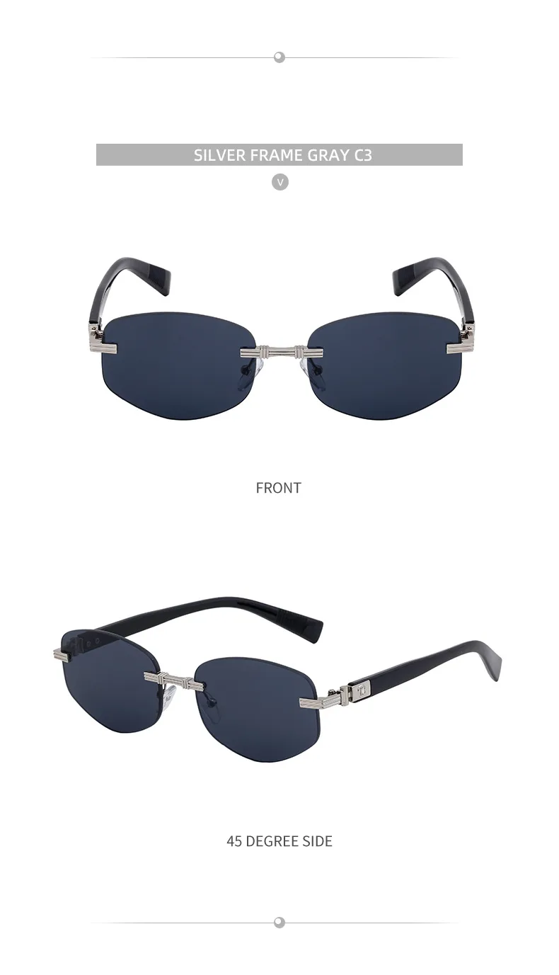 Square Roman Style Solid Color Pc Frameless Men's Sunglasses display picture 3
