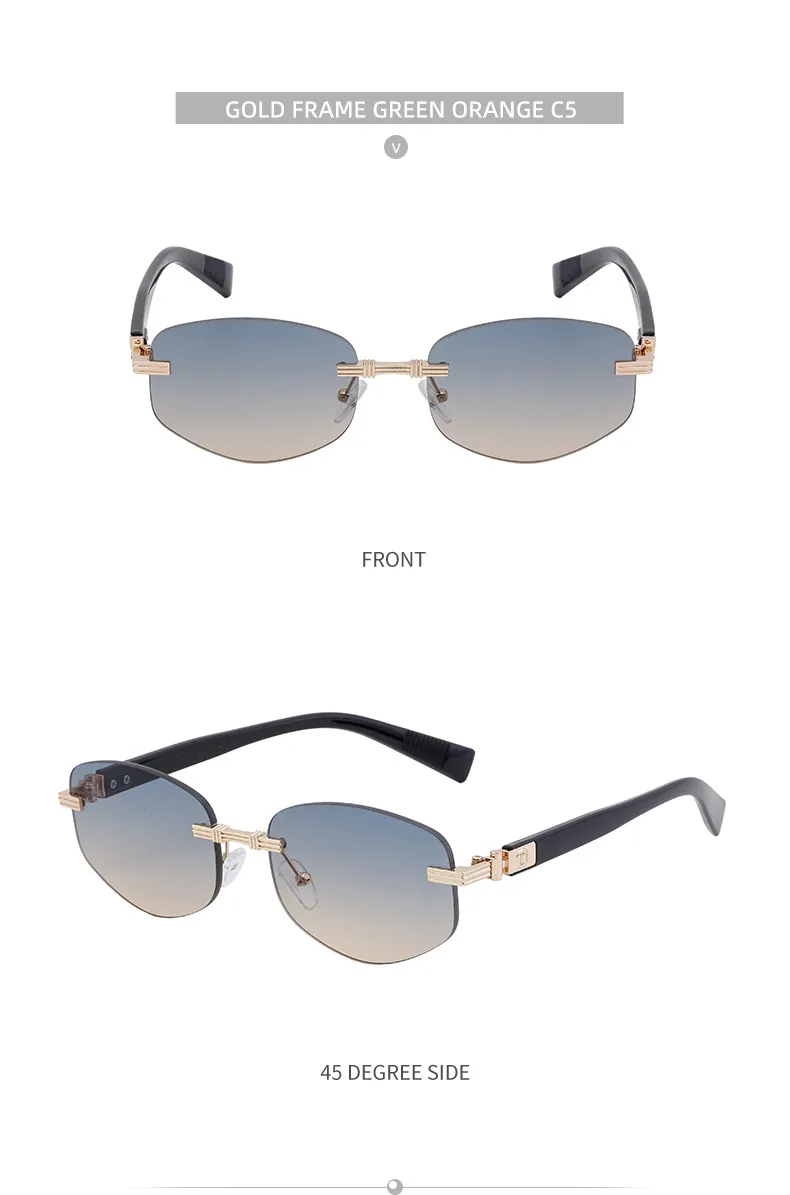 Square Roman Style Solid Color Pc Frameless Men's Sunglasses display picture 5