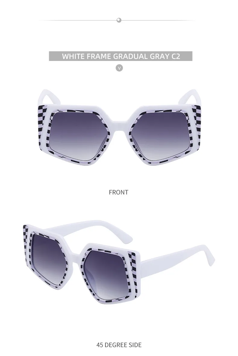 Carré Vacances Couleur Unie Verres Teintés Plein Cadre Femmes De Lunettes De Soleil display picture 9
