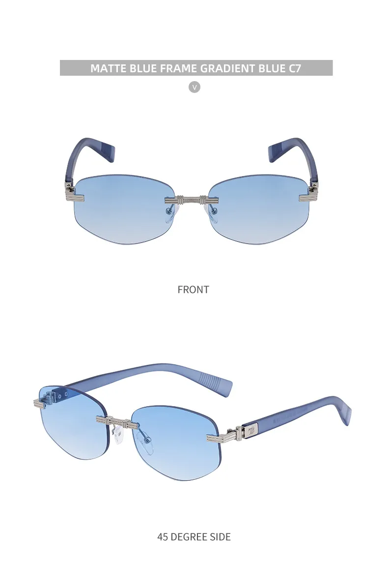 Square Roman Style Solid Color Pc Frameless Men's Sunglasses display picture 7