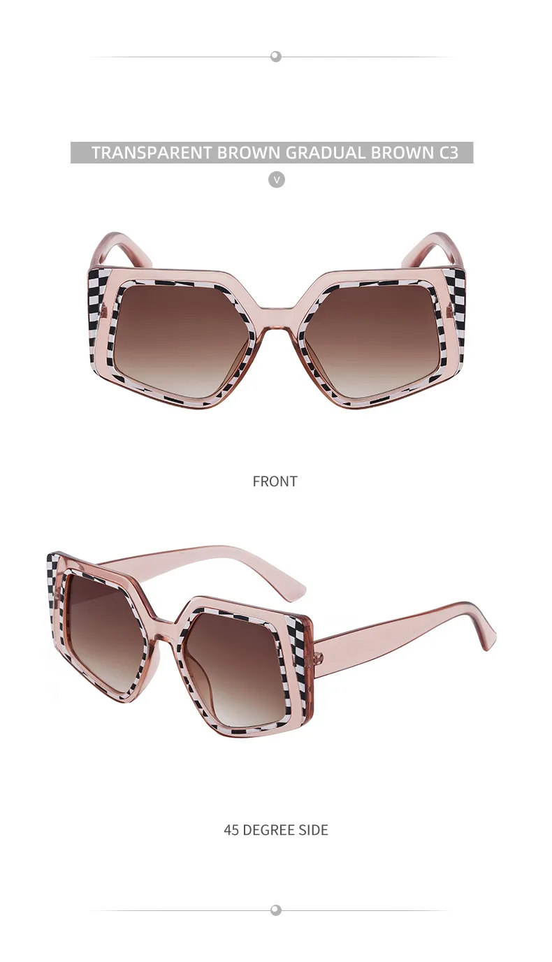 Square Vacation Solid Color Tinted Lenses Full Frame Women's Sunglasses display picture 10