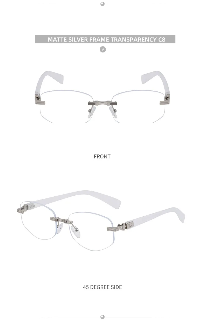 Square Roman Style Solid Color Pc Frameless Men's Sunglasses display picture 8