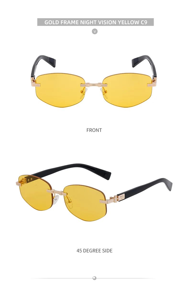 Square Roman Style Solid Color Pc Frameless Men's Sunglasses display picture 9