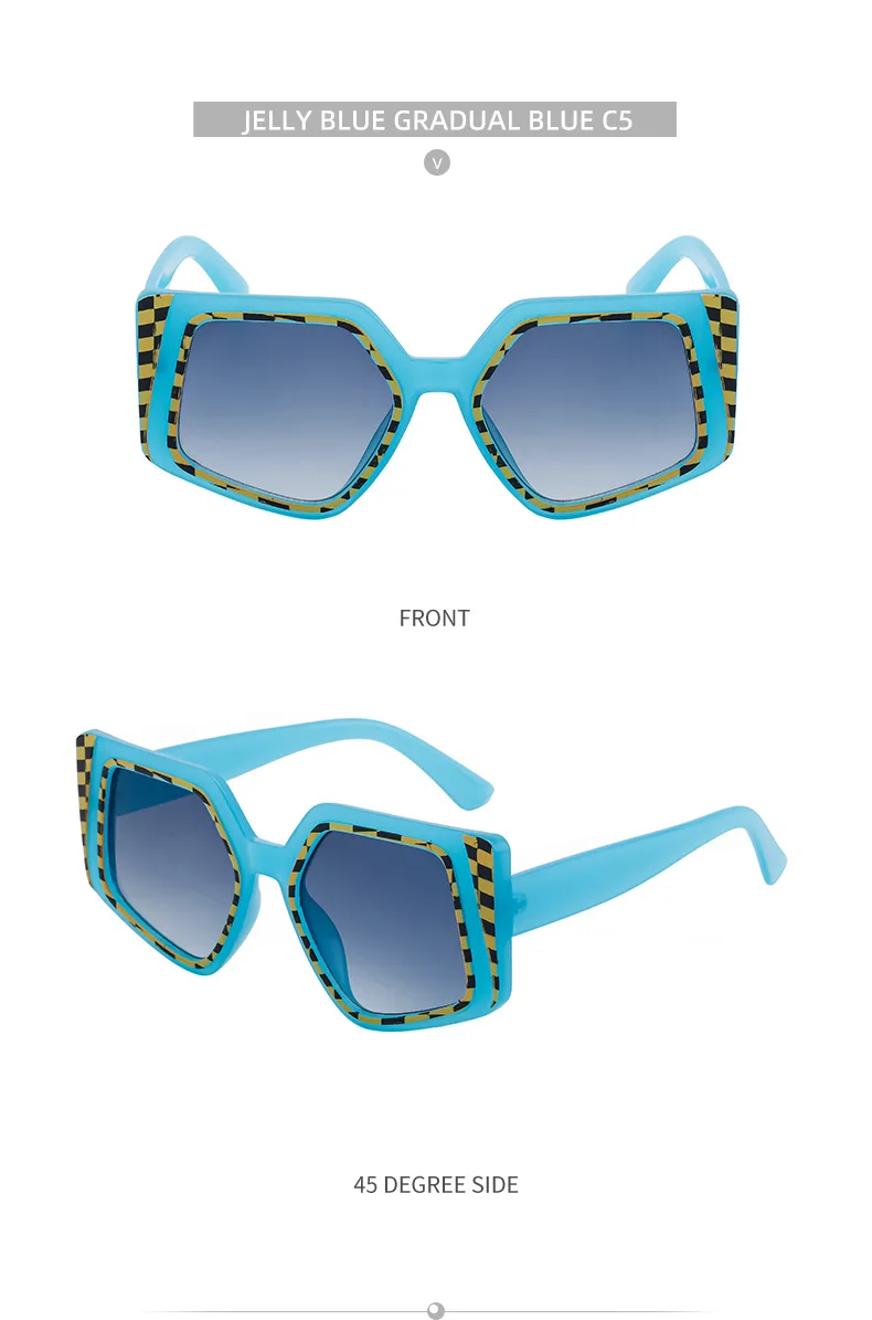 Carré Vacances Couleur Unie Verres Teintés Plein Cadre Femmes De Lunettes De Soleil display picture 12