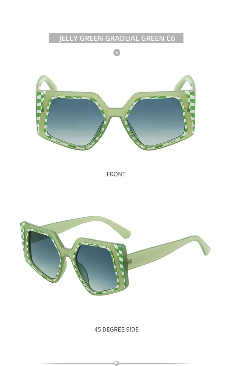 Carré Vacances Couleur Unie Verres Teintés Plein Cadre Femmes De Lunettes De Soleil display picture 13