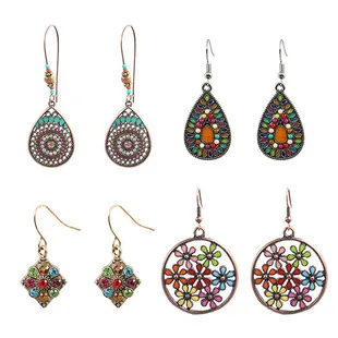 New Bohemian Wooden Bead Handmade Tassel Earrings Elegant Graceful Geometric Circle Ear Rings display picture 3