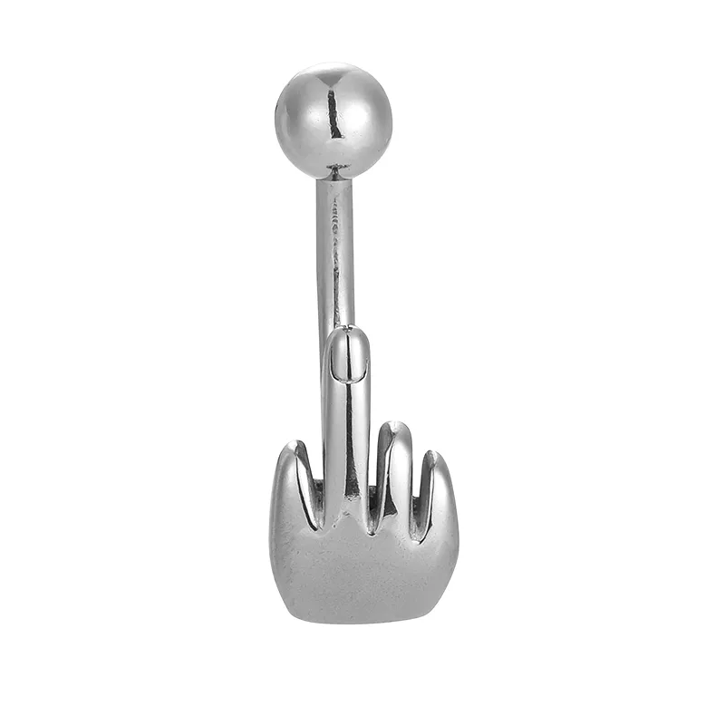 316L Stainless Steel  Hip-Hop Punk Commute Heart Shape Spider Skull Zircon Polishing Belly Ring display picture 3