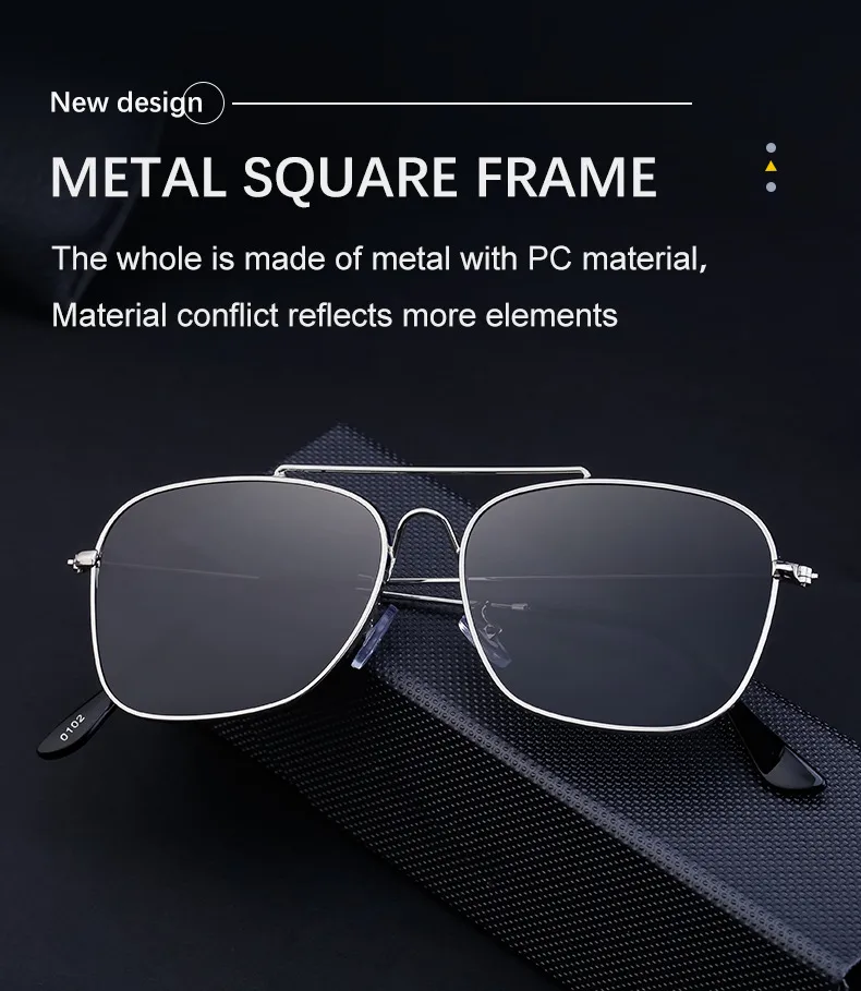 Square Elegant Business Basic Solid Color Pc Full Frame Men's Sunglasses display picture 2