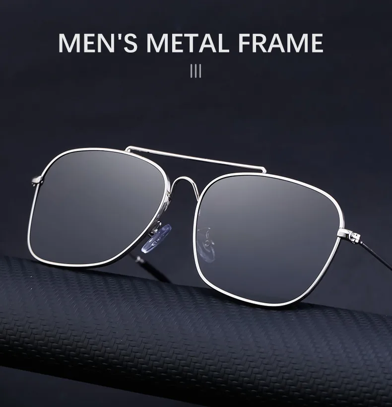 Square Elegant Business Basic Solid Color Pc Full Frame Men's Sunglasses display picture 5
