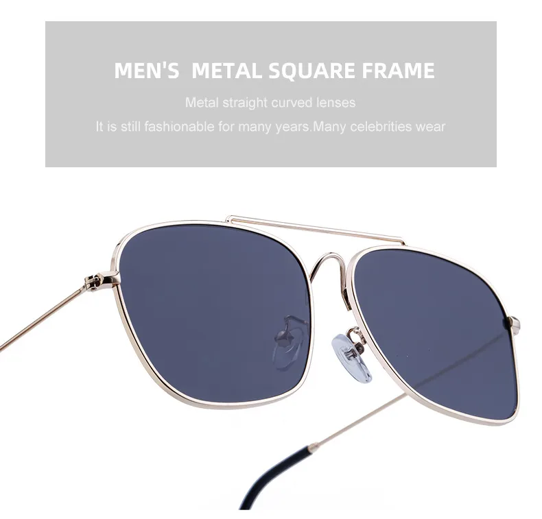 Square Elegant Business Basic Solid Color Pc Full Frame Men's Sunglasses display picture 8